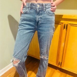 Hollister High Rise Straight Distressed Women's Jeans size 000 R